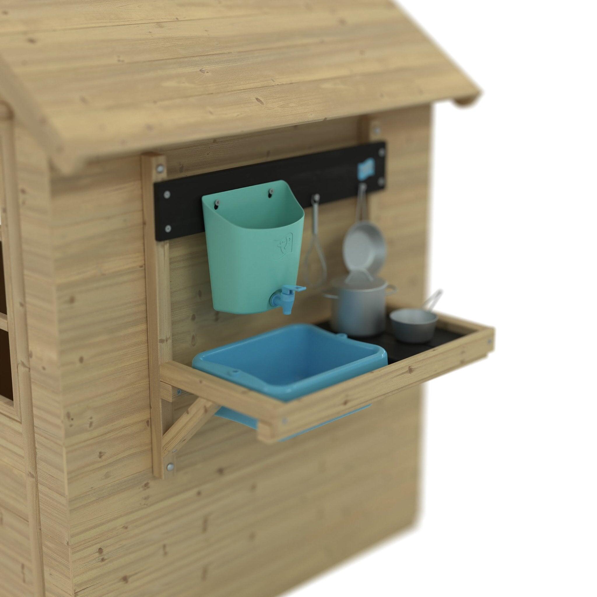 Kinderspielhaus mit Küche und Fensterläden ROMARIN Braun FSC® 4/5