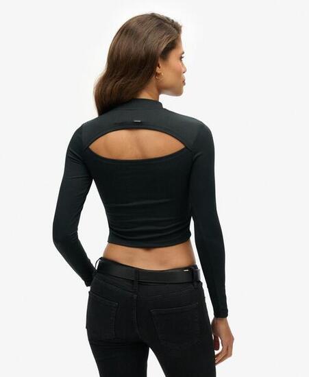 Langarmshirt mit offenem Rücken aus Jersey