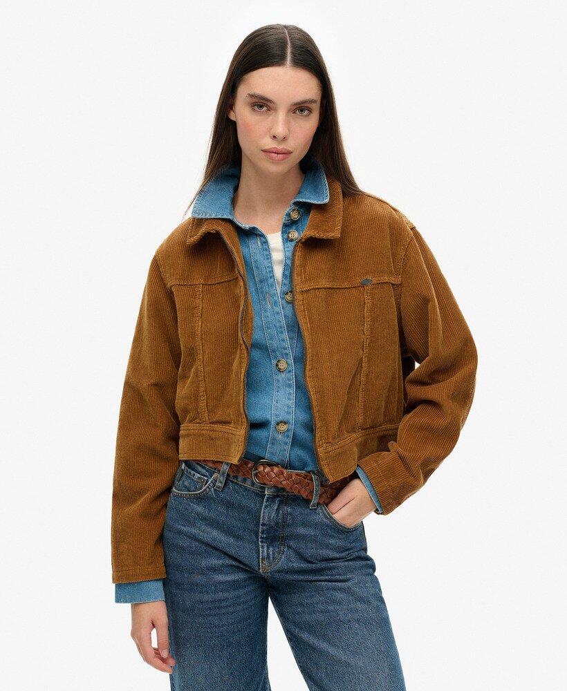 Veste en velours côtelé raccourcie 1/4