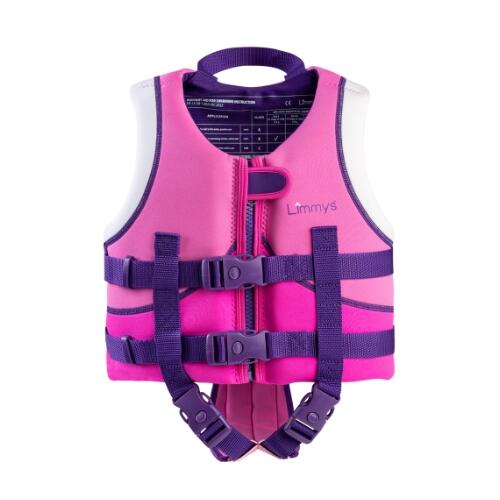 Limmys - Colete De Natação De Neoprene Para Crianças - Gilet De Natation - Blanc|rose|violet - Petit - Decathlon