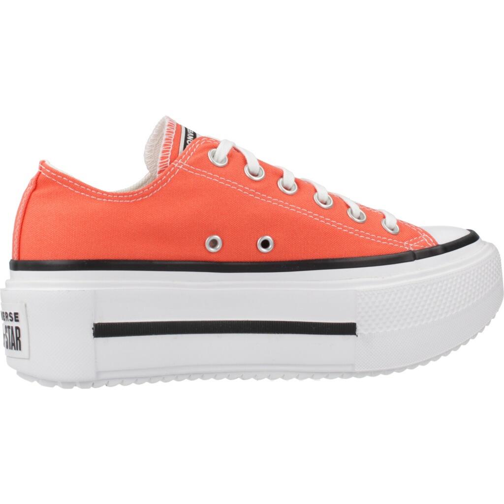 Baskets Converse Modèle Chuck Taylor All Star Lift Double Stack Ox Couleur Rouge 4/5