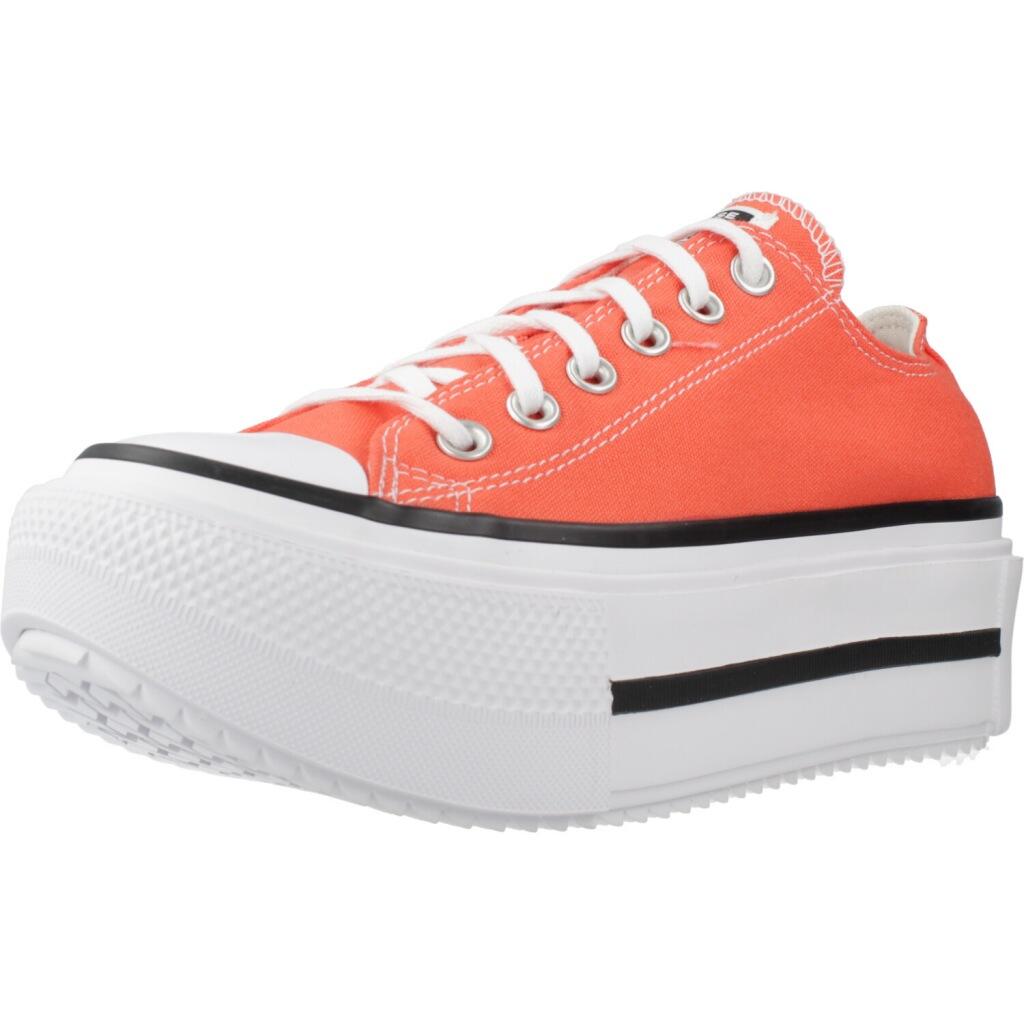 Baskets Converse Modèle Chuck Taylor All Star Lift Double Stack Ox Couleur Rouge 1/5