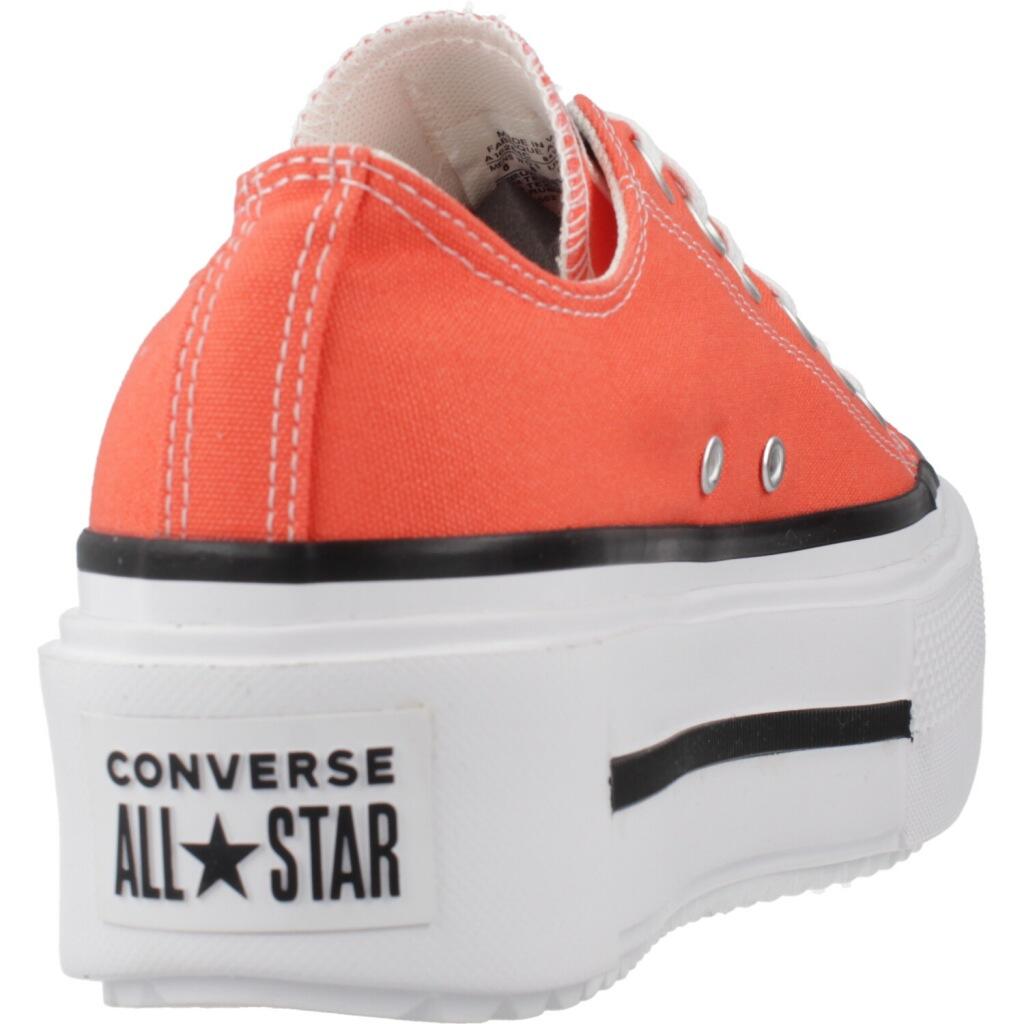Baskets Converse Modèle Chuck Taylor All Star Lift Double Stack Ox Couleur Rouge 3/5