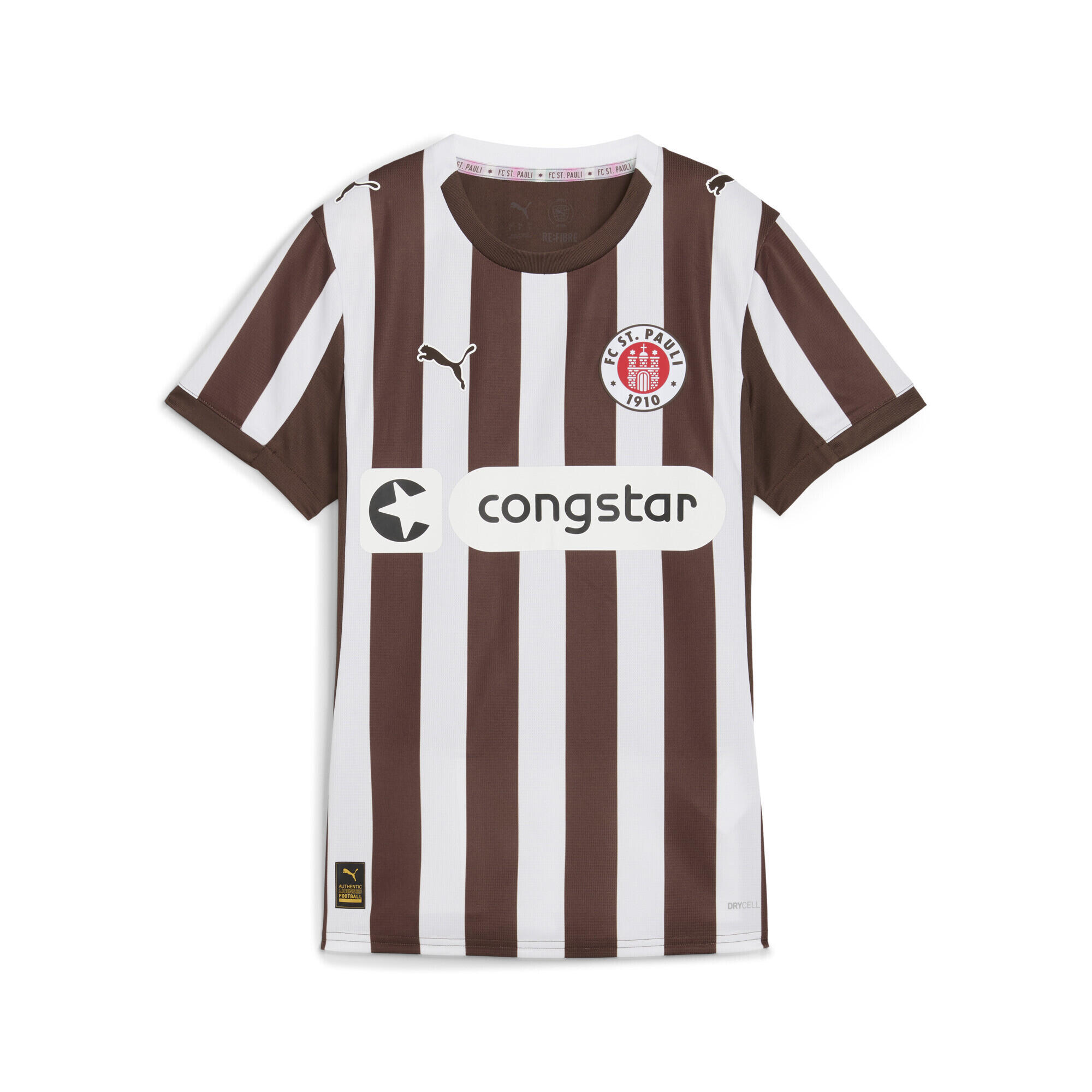 Puma - Maillot Home 25/26 Fc st. pauli Femme Puma - T-shirt Manches Courtes - Blanc|marron - Decathlon
