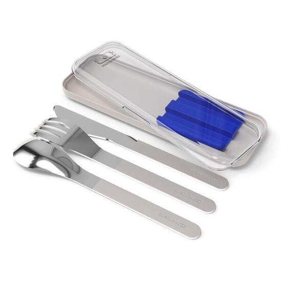 Set 3 posate in acciaio|Ufficio picnic|Scatola di stoccaggio inclusa|Slim Box