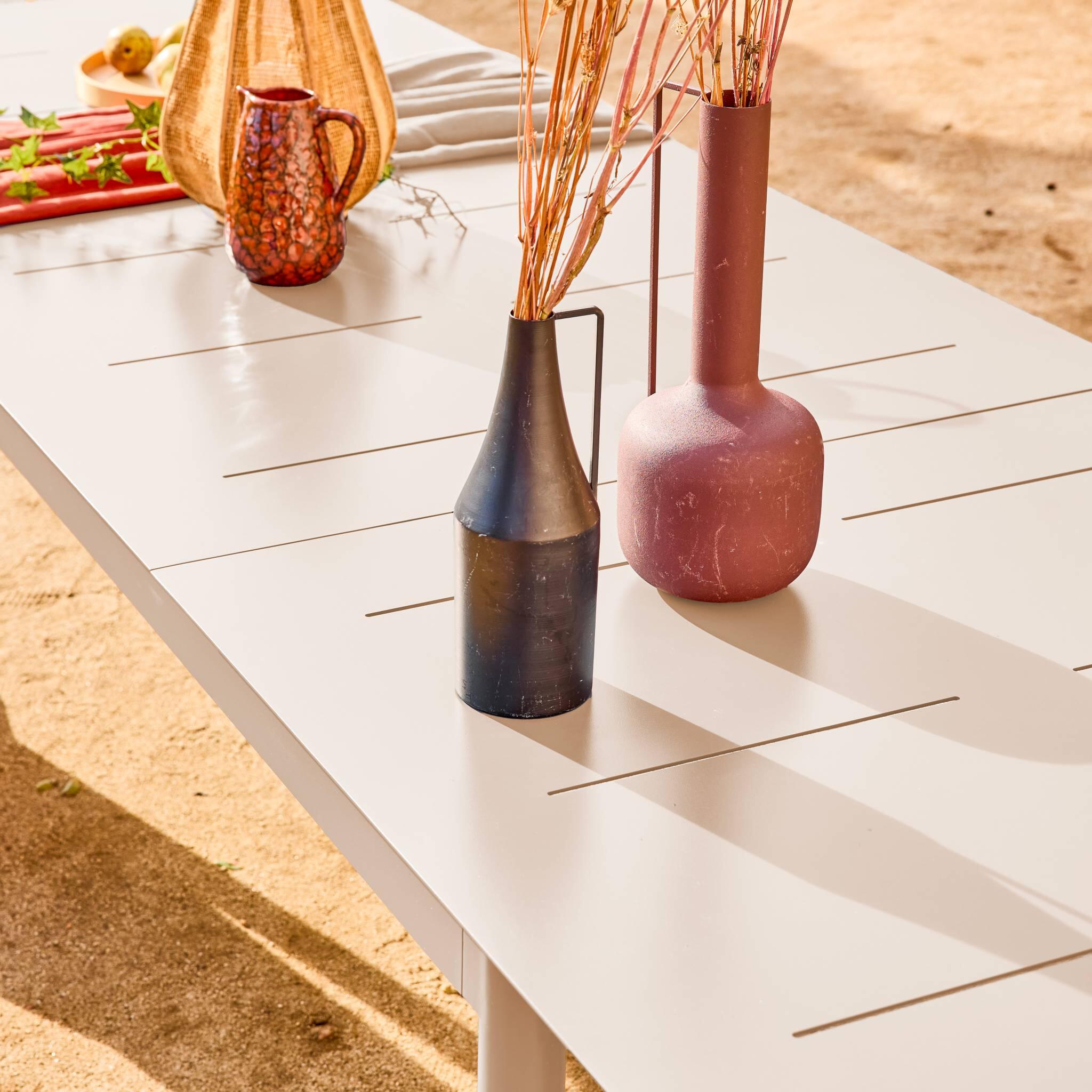 Mesa de jardim extensível de alumínio, 8 lugares, Beige 4/6