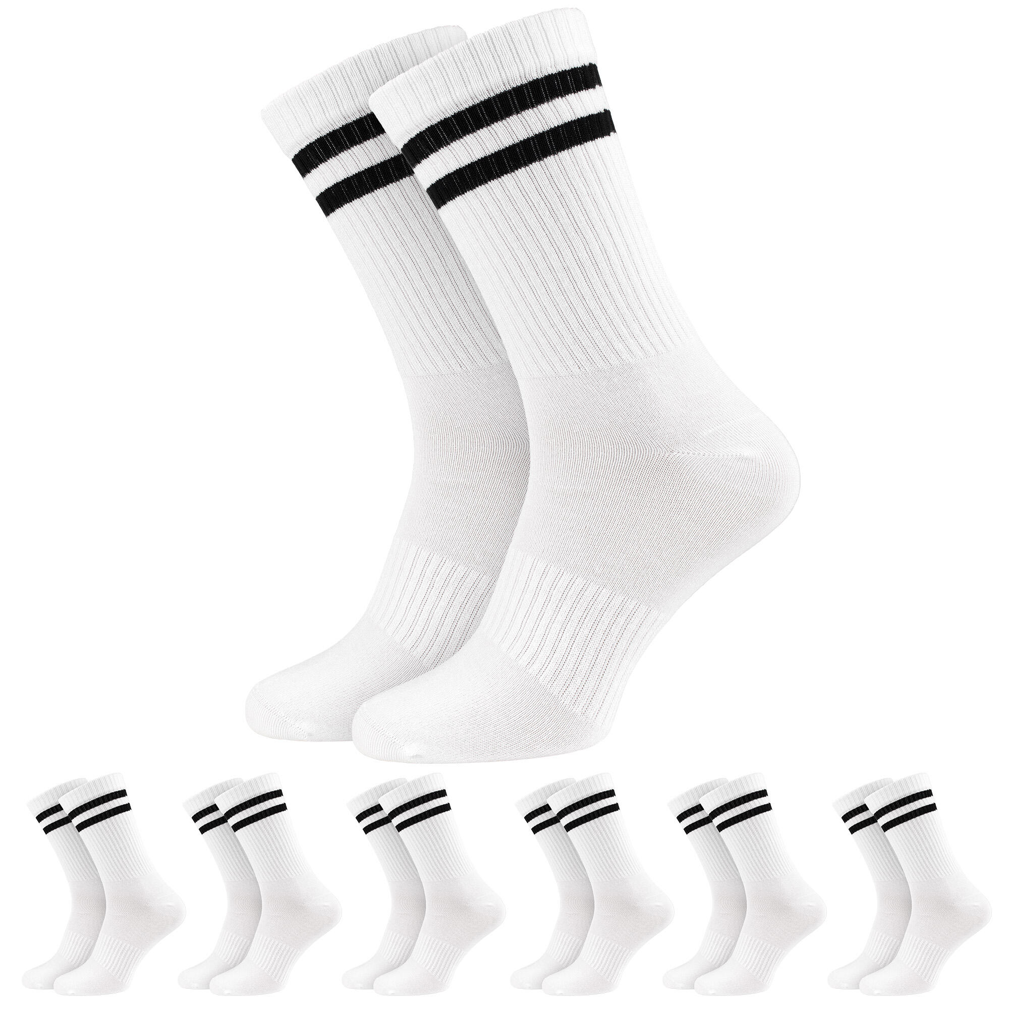 BLACK SNAKE 6 Paar Bambus Crew Sport Socken | Bambus | Damen & Herren | Weiß