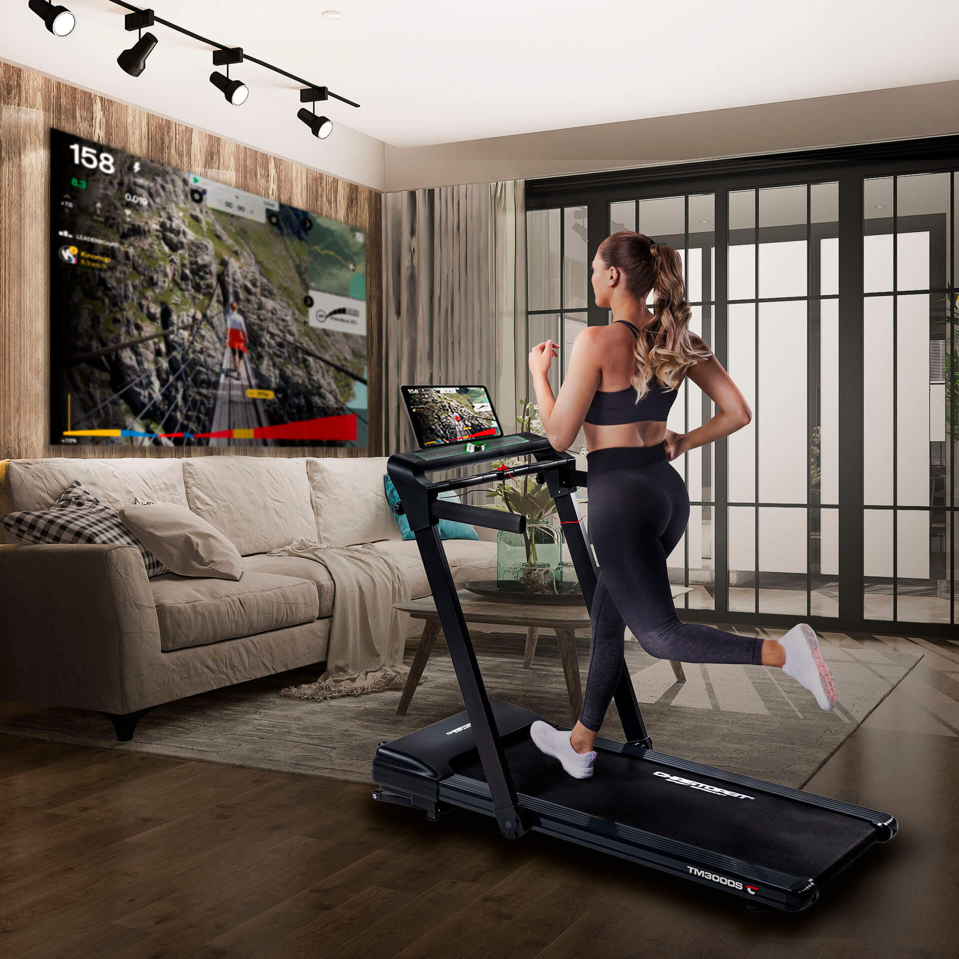 Opvouwbare loopband met helling - 16 km/u - gebarenbediening - 2,5 PS  TM 3000S 7/8