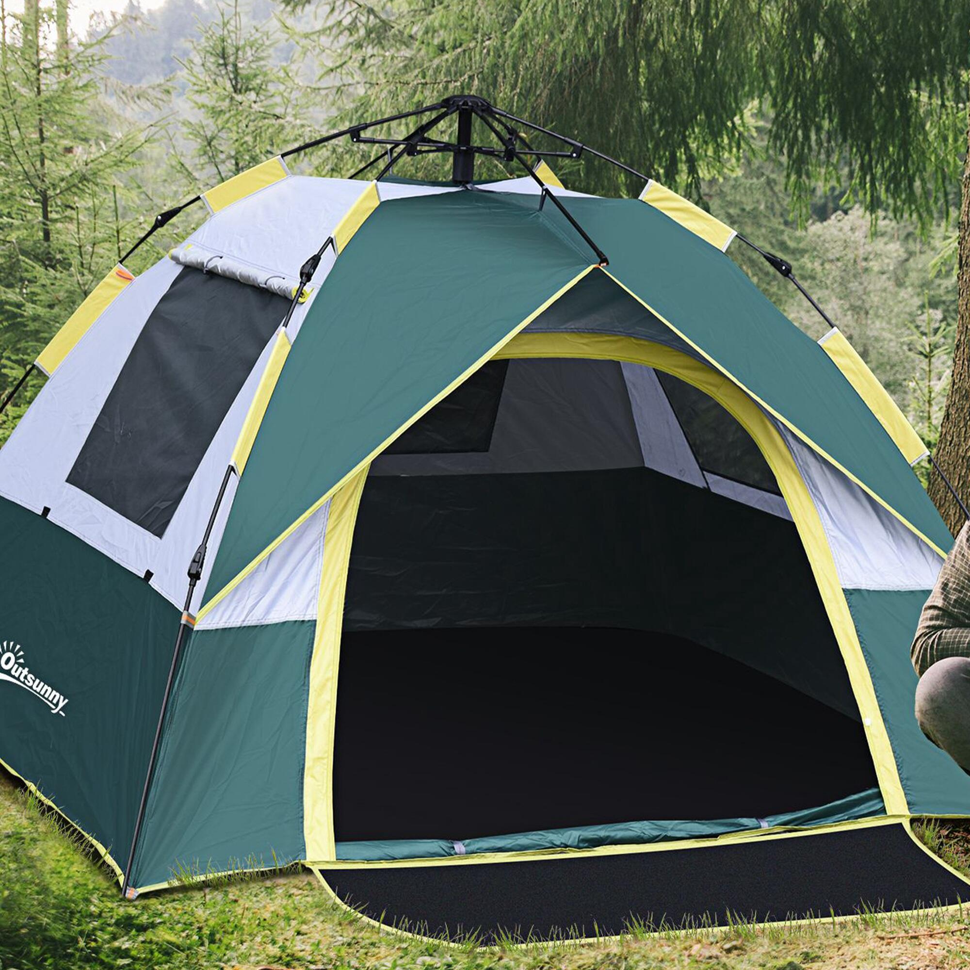 Tenda campismo 205x195x135 cm verde Outsunny 2/7