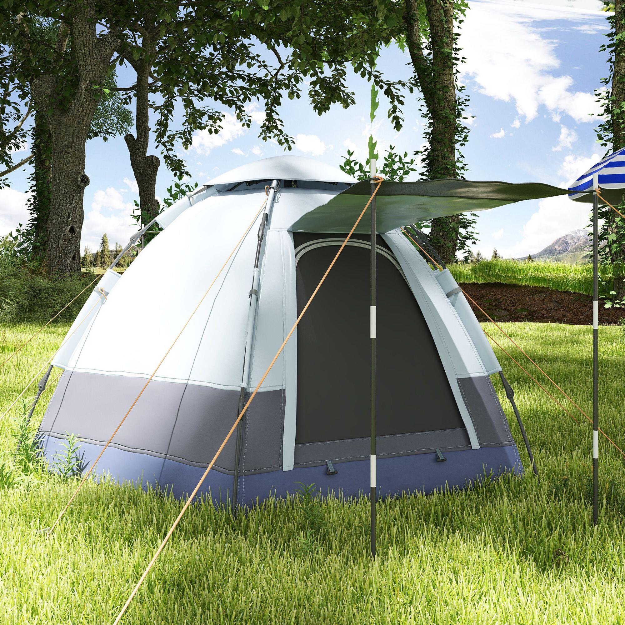 Tienda de Campaña Outsunny 260x260x150 cm Negro y Gris 5/7