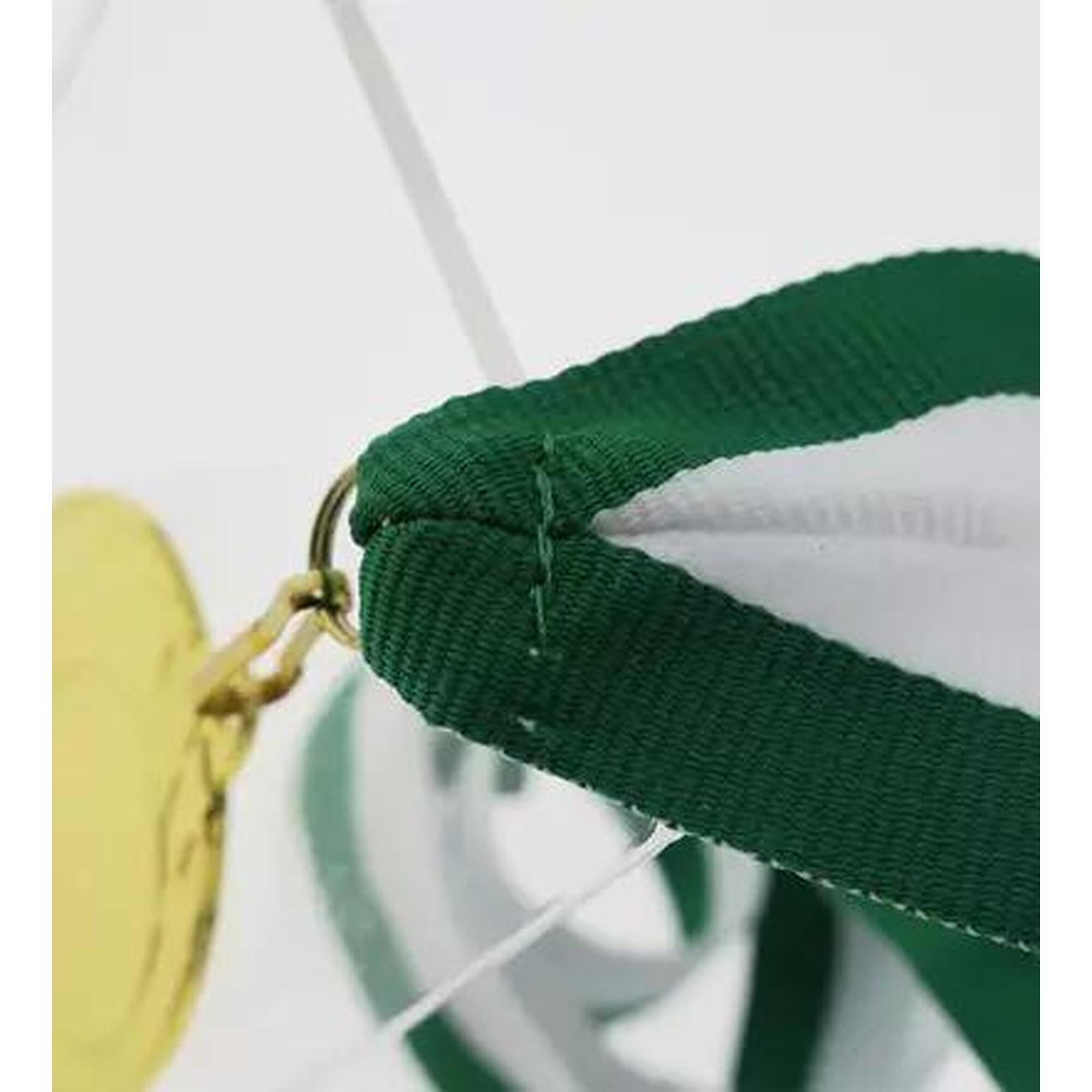 Snur Medalie Alb/Verde 11mm
