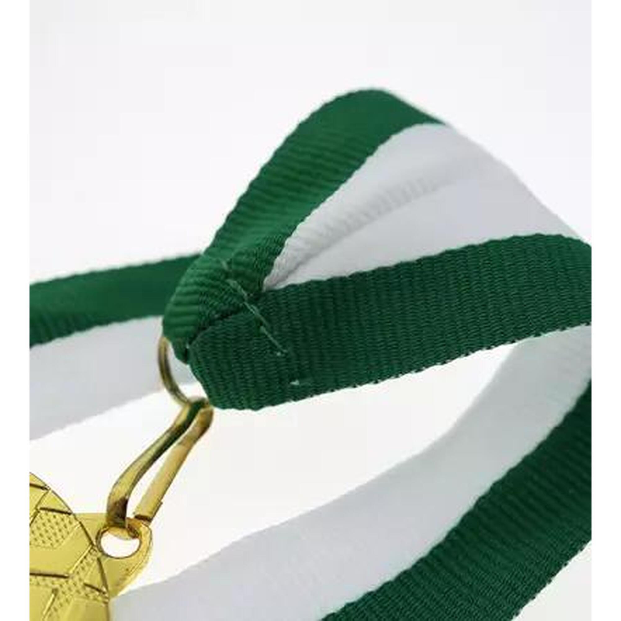 Snur Medalie Alb/Verde 11mm