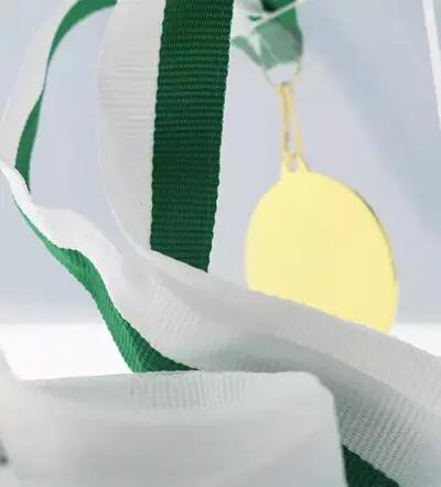 Snur Medalie Alb/Verde 11mm 4/4