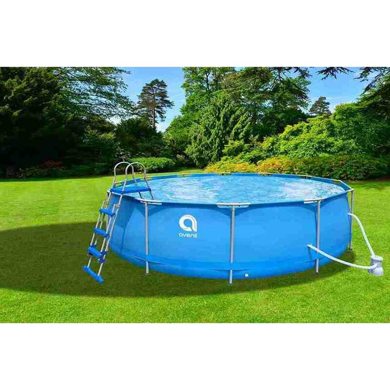 Piscina cu cadru metalic Avenli 450cmx122cm, albastra. pompa cu filtru inclusa