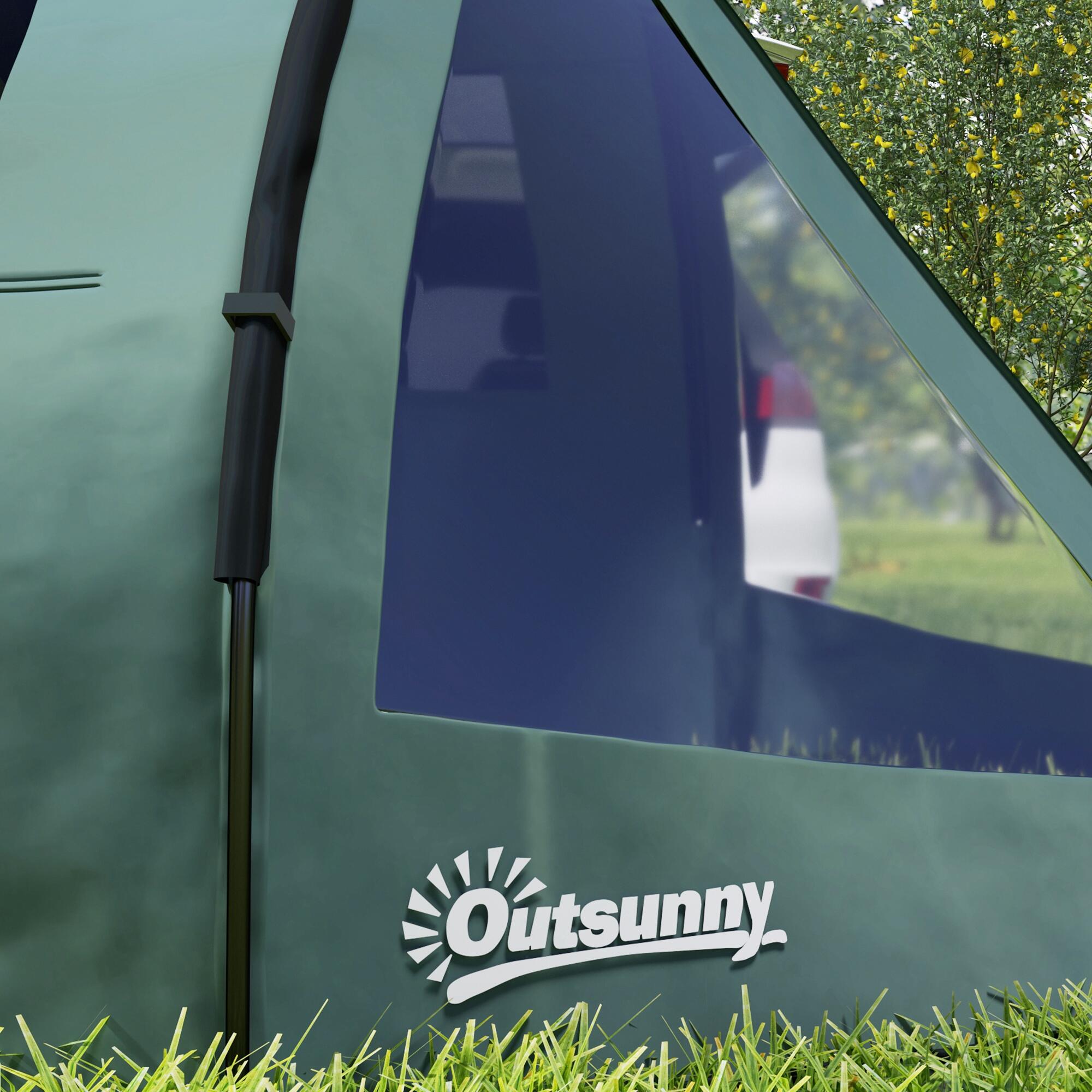 Tenda de campismo 475x264x172 cm verde, preto e cinza Outsunny 4/4