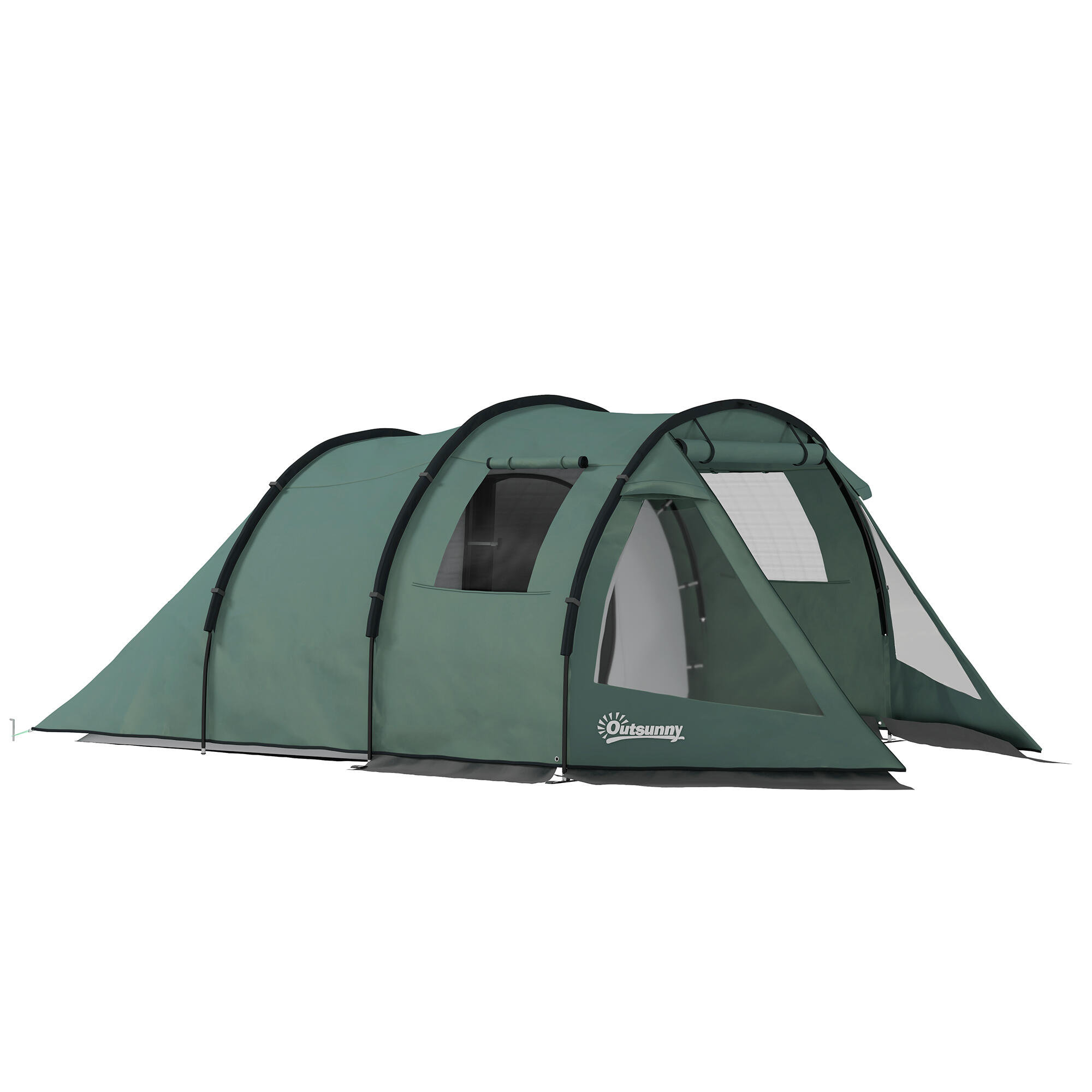 OUTSUNNY Tienda de Campaña Outsunny 475x264x172 cm Verde, Negro, Gris
