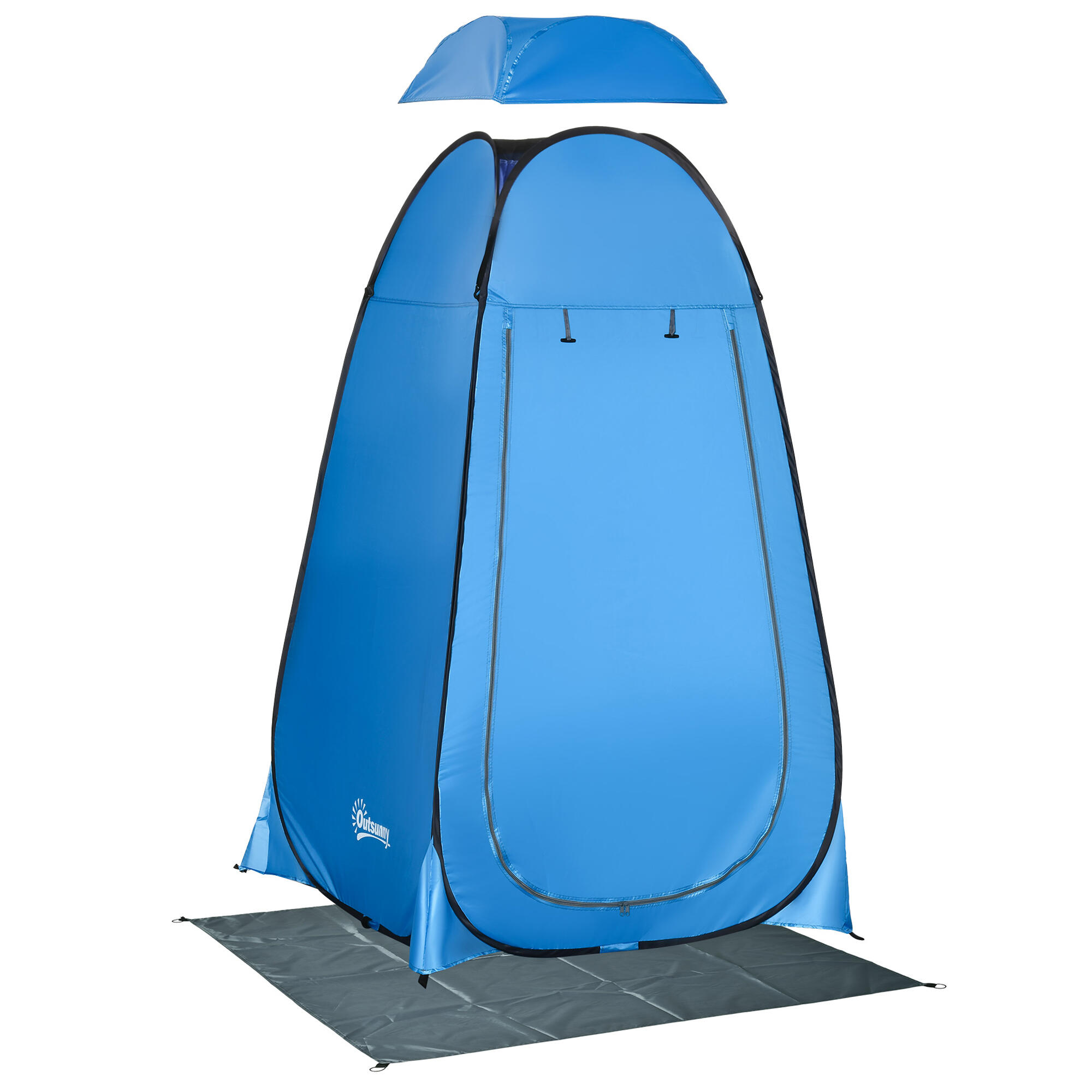 Tenda de duche 126x124x189 cm azul outsunny