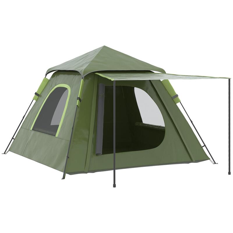 Tienda de Campaña Outsunny 210x210x150 cm Verde y Negro