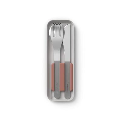 Set 3 posate in acciaio|Ufficio picnic|Scatola di stoccaggio inclusa|Slim Box