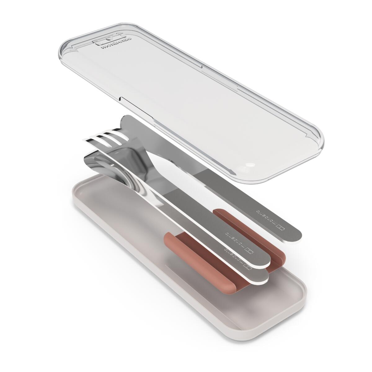 Set 3 couverts en inox|Bureau, pique-nique|Boitier de rangement inclus|Slim Box 3/6