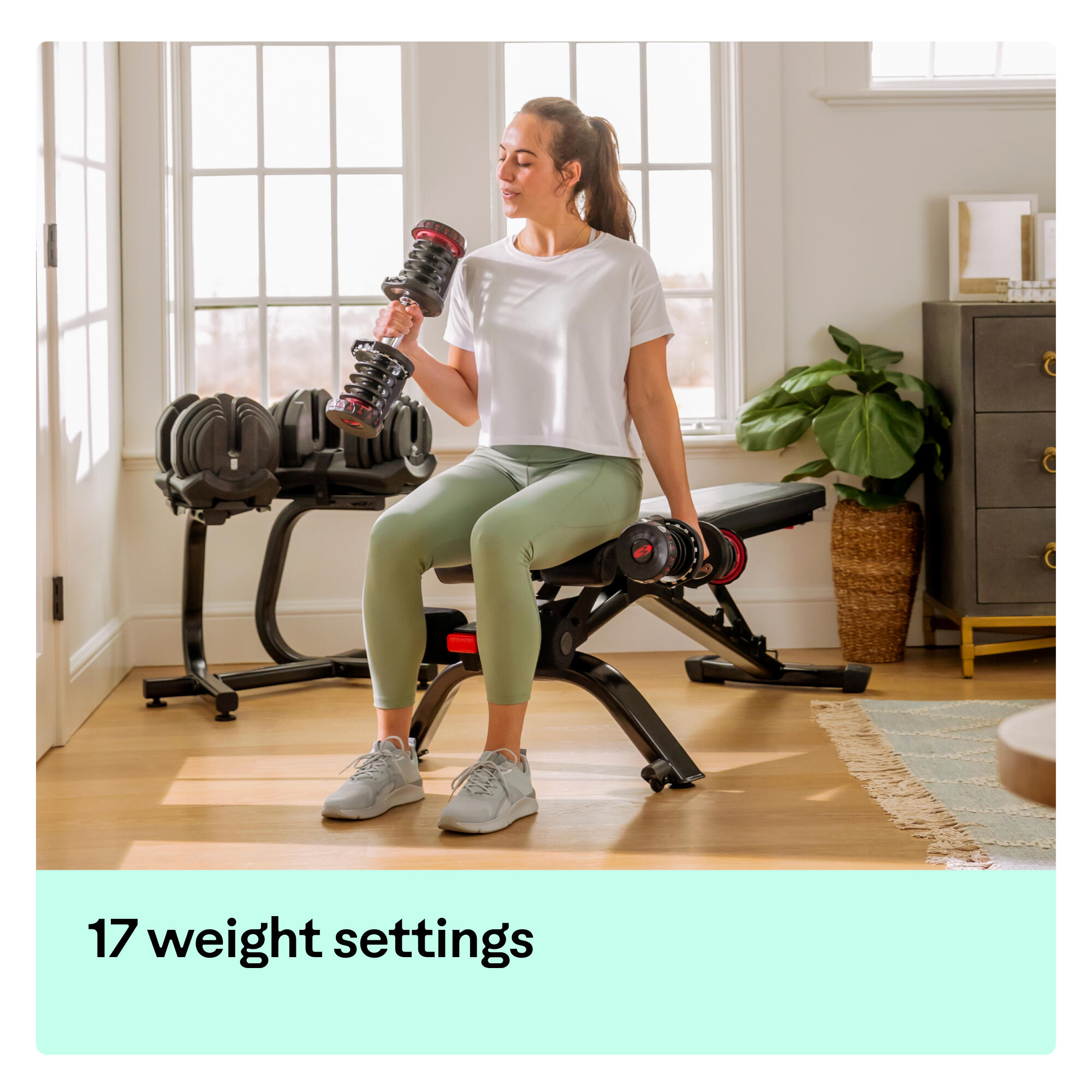 Nastavitelné činky SelectTech 1090i (pár) – 2 × 41 kg, 17 úrovní, kompaktní 5/12