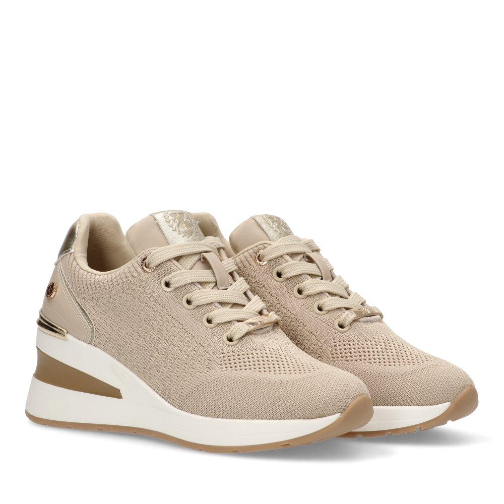 Deportivas Casual Mujer Cuña Alta - Modelo 143721 Beige 2/6