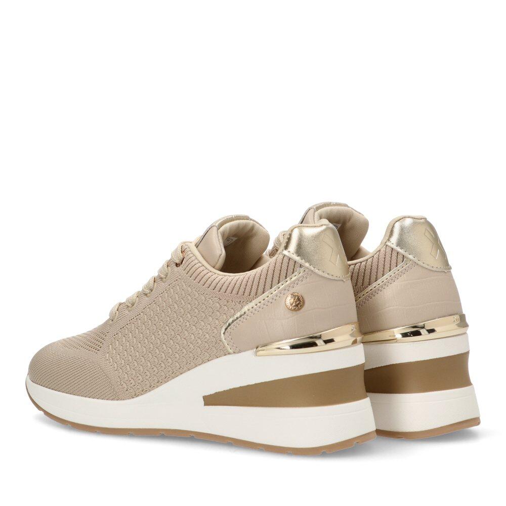 Deportivas Casual Mujer Cuña Alta - Modelo 143721 Beige 4/6