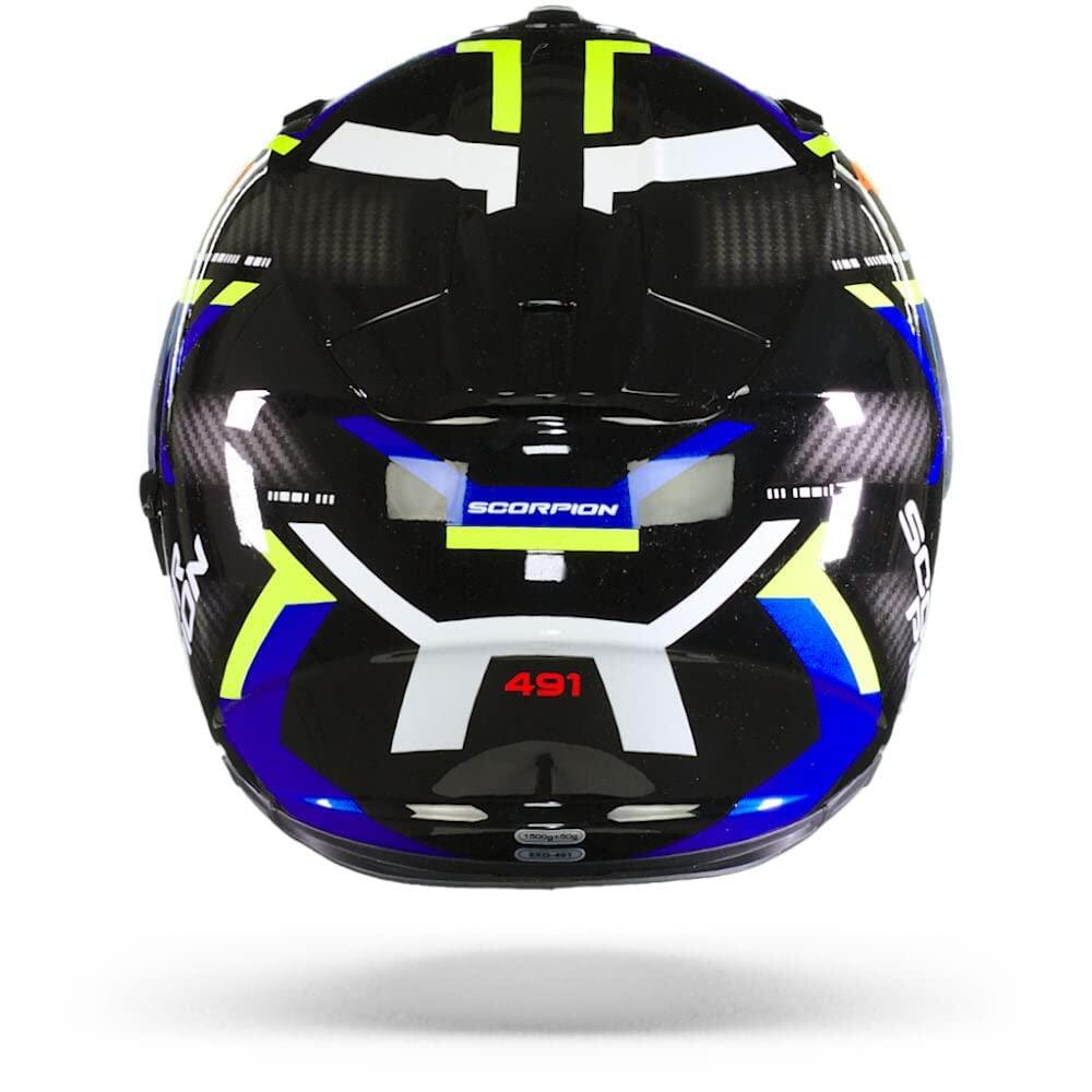 Casque Intégral EXO-491 Noir-Bleu-Jaune Fluo 4/4