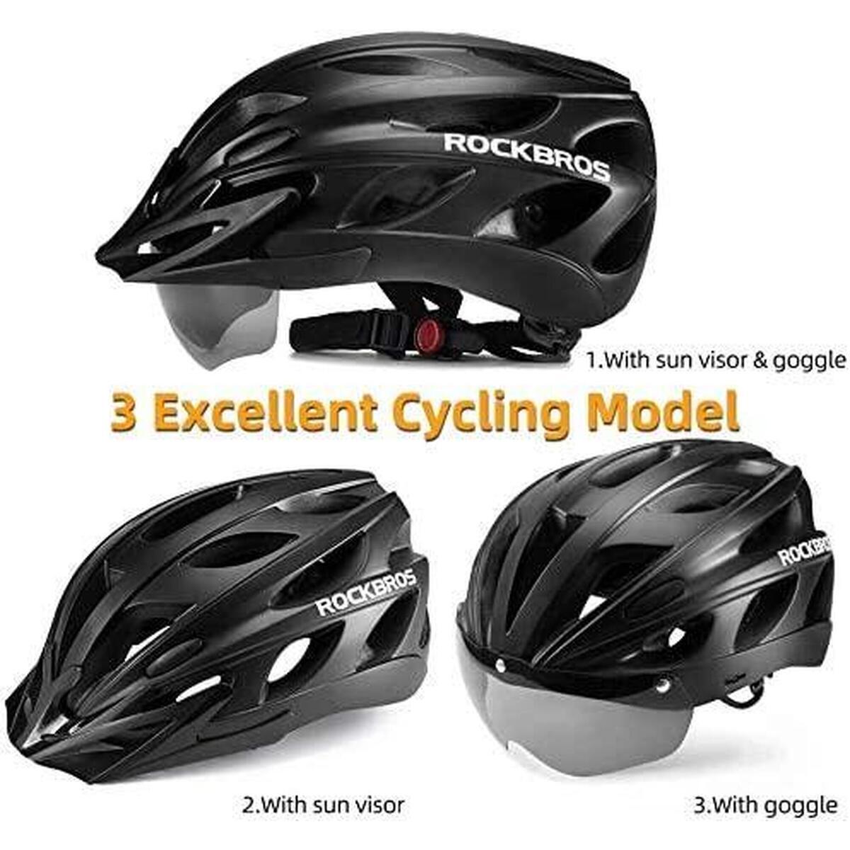 ROCKBROS Capacete de Bicicleta com Óculos 58-62cm 2/6