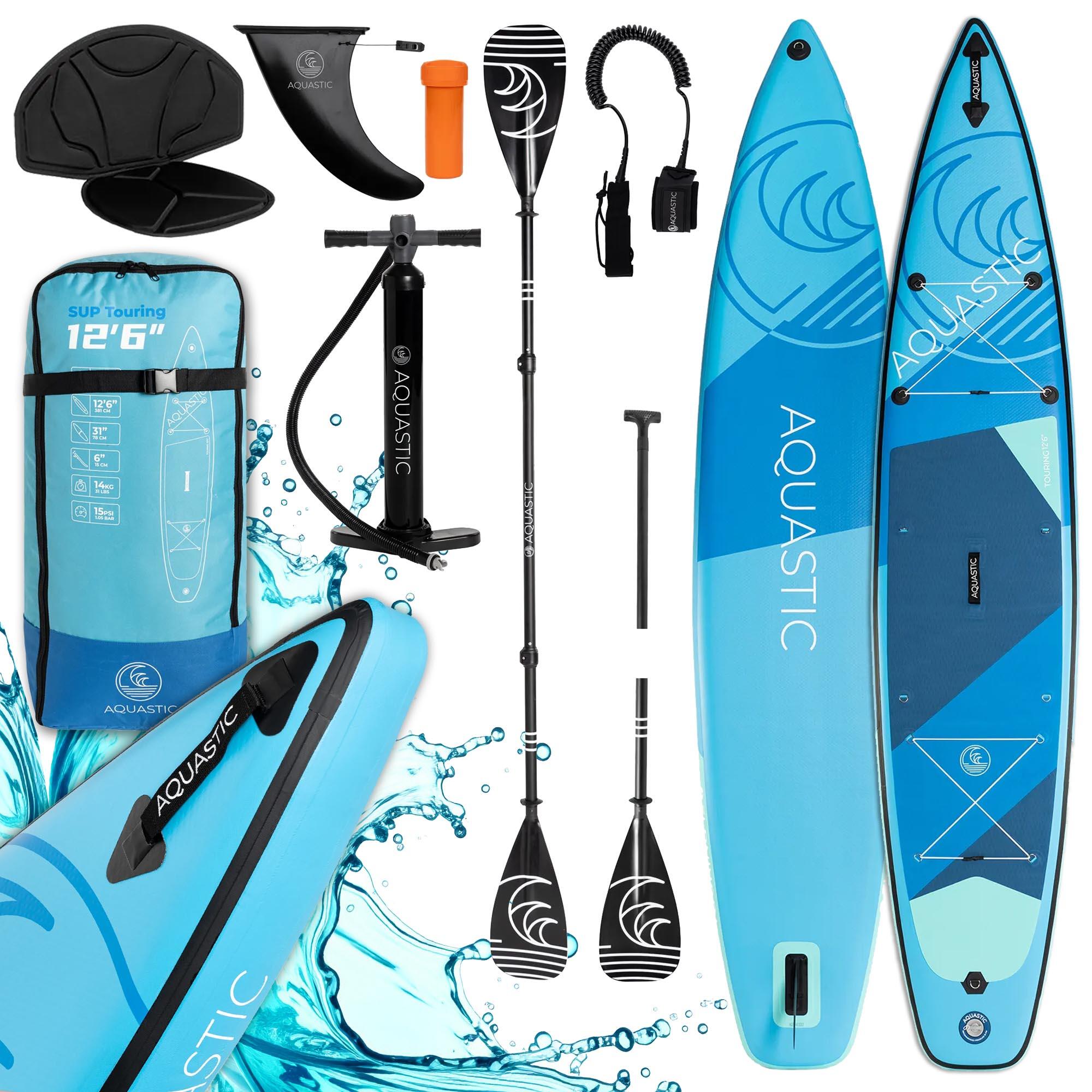 Aquastic - Planche Sup Aquastic Touring 12'6" - Planche De Stand Up Paddle - Bleu - Decathlon