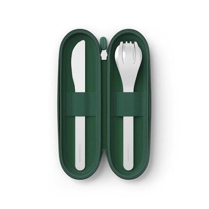 Set 3 couverts en inox|Pique-nique, randonnée|Etui textile inclus|Slim Nest