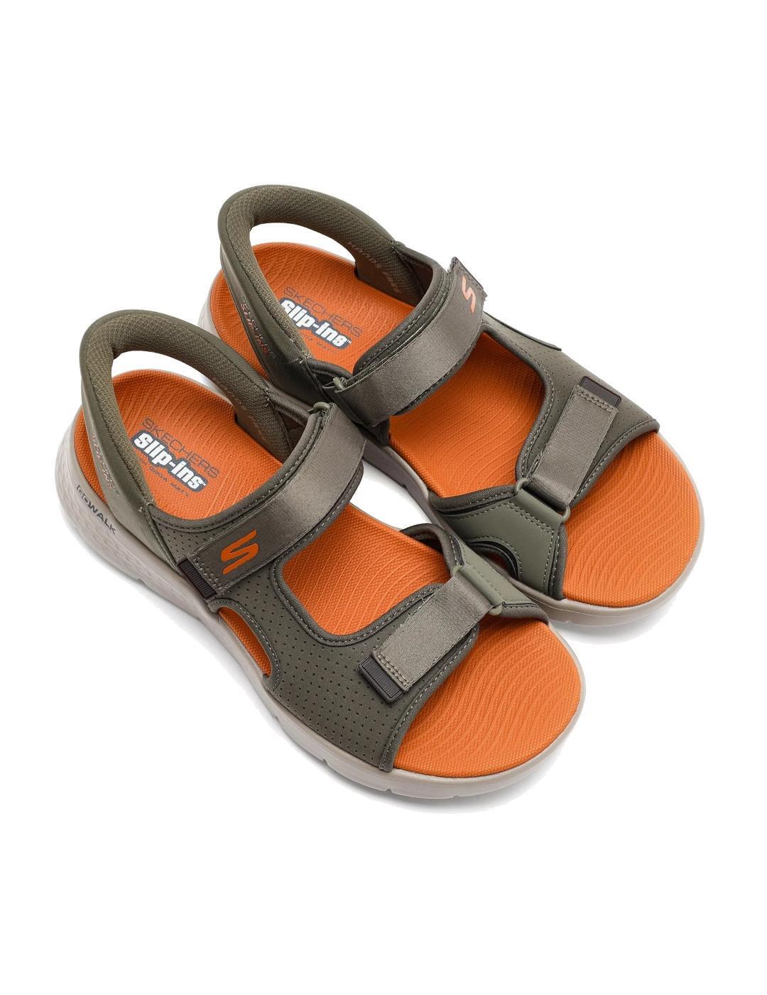 Sandales pour hommes Skechers Go walk flex Vert 2/5