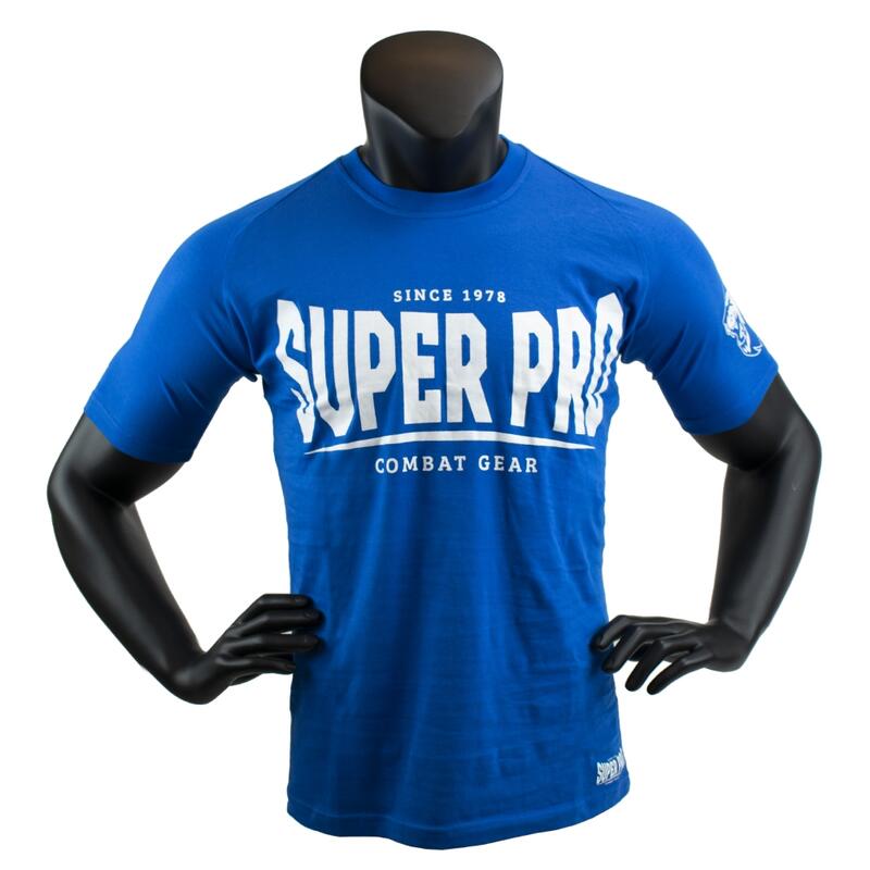 Super Pro T-Shirt S.P. Logo Blauw/Wit
