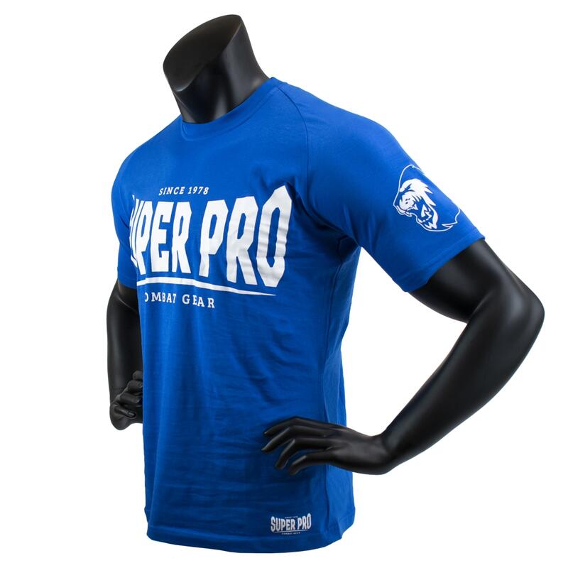 Super Pro T-Shirt S.P. Logo Blauw/Wit