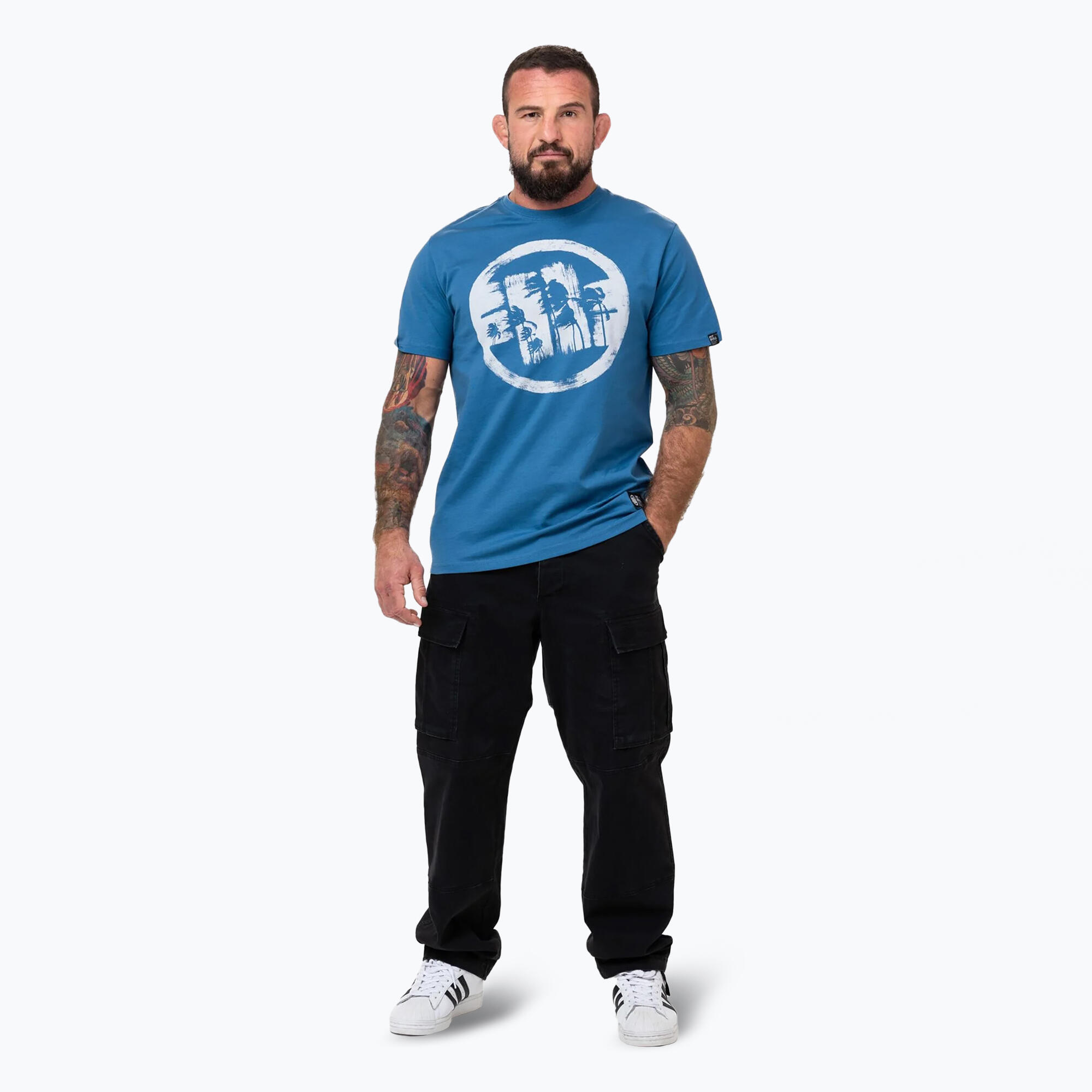 Pitbull Logo Palmen Herren T-Shirt 2/5