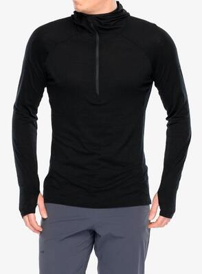 Merino hoodie hz - heren - black
