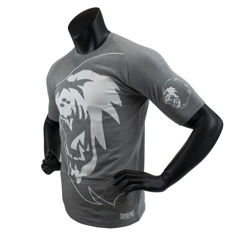Super Pro T-Shirt Lion Logo Grijs/Wit