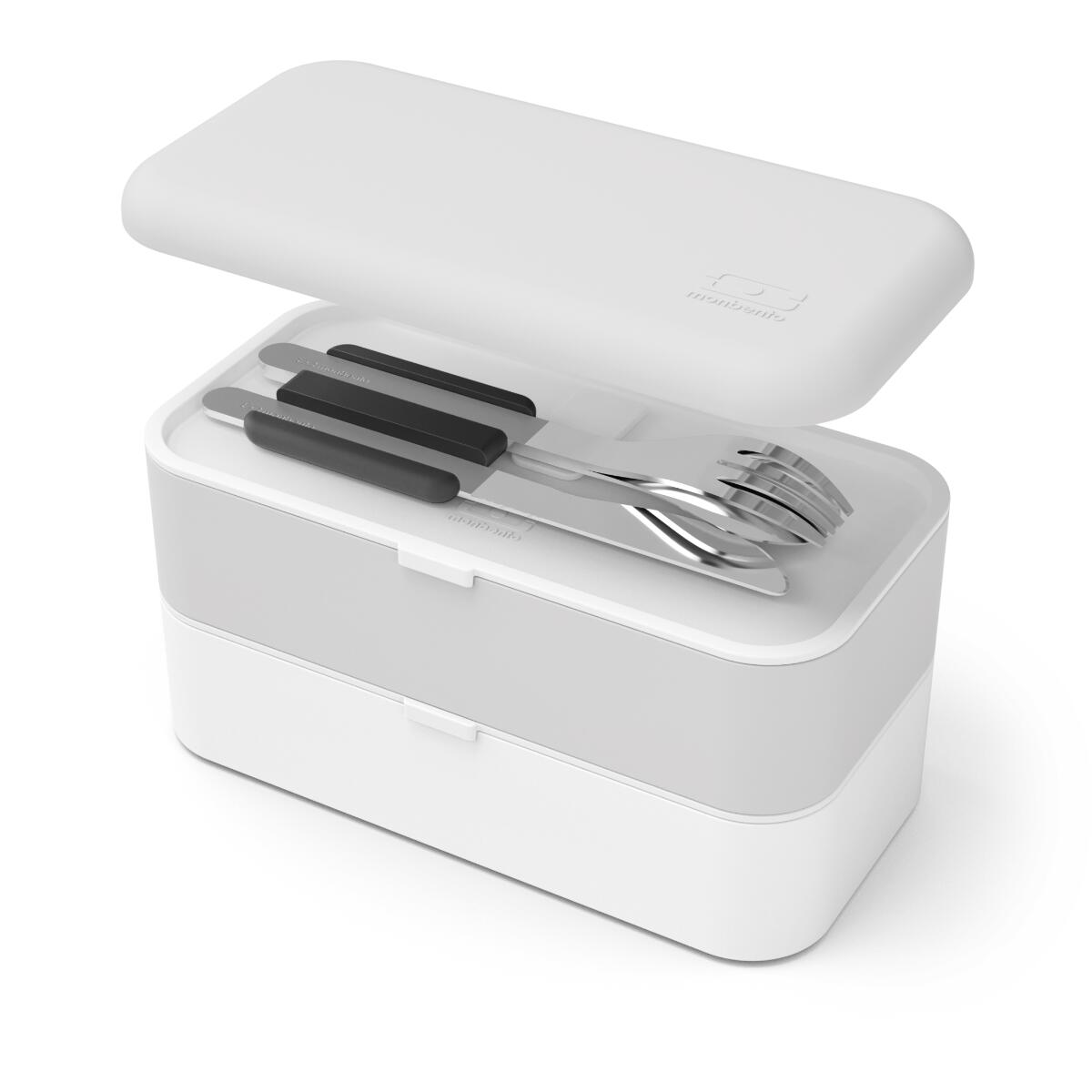 Set 3 couverts en inox|Bureau, pique-nique|Boitier de rangement inclus|Slim Box 4/6