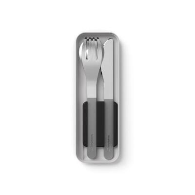 Set 3 posate in acciaio|Ufficio picnic|Scatola di stoccaggio inclusa|Slim Box