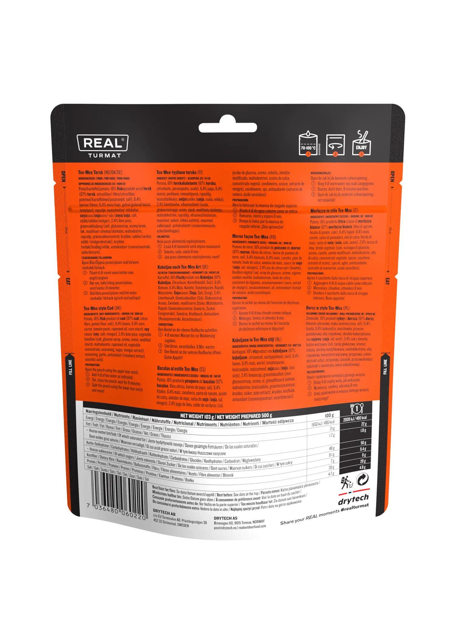 Liofilizat Real Turmat Dorsz w stylu Tex-Mex 500 g 2/2