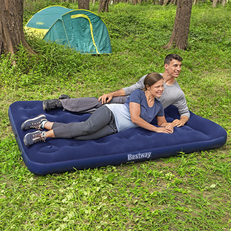 BESTWAY Matelas gonflable camping 2 places 191x137x22cm pompe à pied intégrée