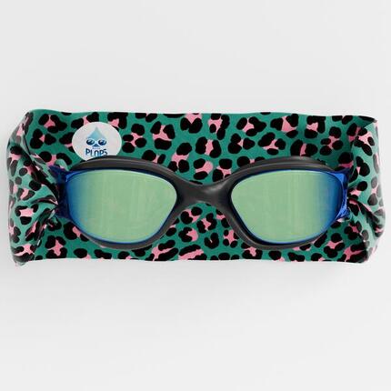 Lunettes Adulte Unisexe Natation Noir- Bandeau Leopard Vert - Verres Mirroir