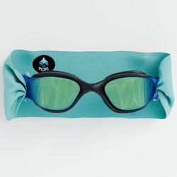 Lunettes Adulte Unisexe Natation Blanc - Bandeau Turquoise - Verres Mirroir