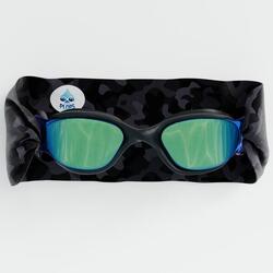 Lunettes Adulte Unisexe Natation Noir- Bandeau Camouflage Noir- Verres Mirroir
