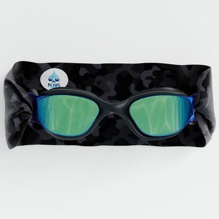 Lunettes Adulte Unisexe Natation Noir- Bandeau Camouflage Noir- Verres Mirroir