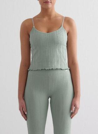 Femme Débardeur à Bretelles Texturé Évacuant l'humidité Turquoise Pâle