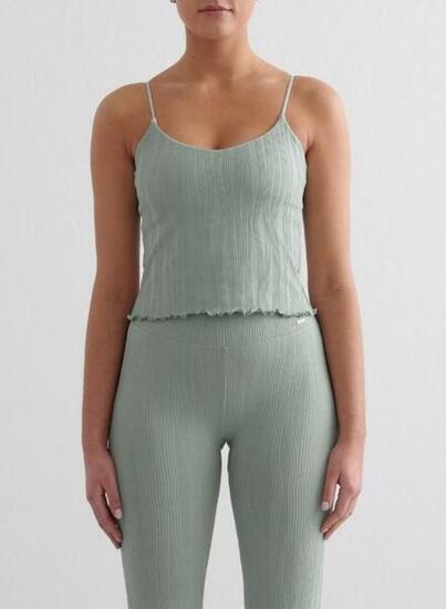 Femme Débardeur à Bretelles Texturé Évacuant l'humidité Turquoise Pâle