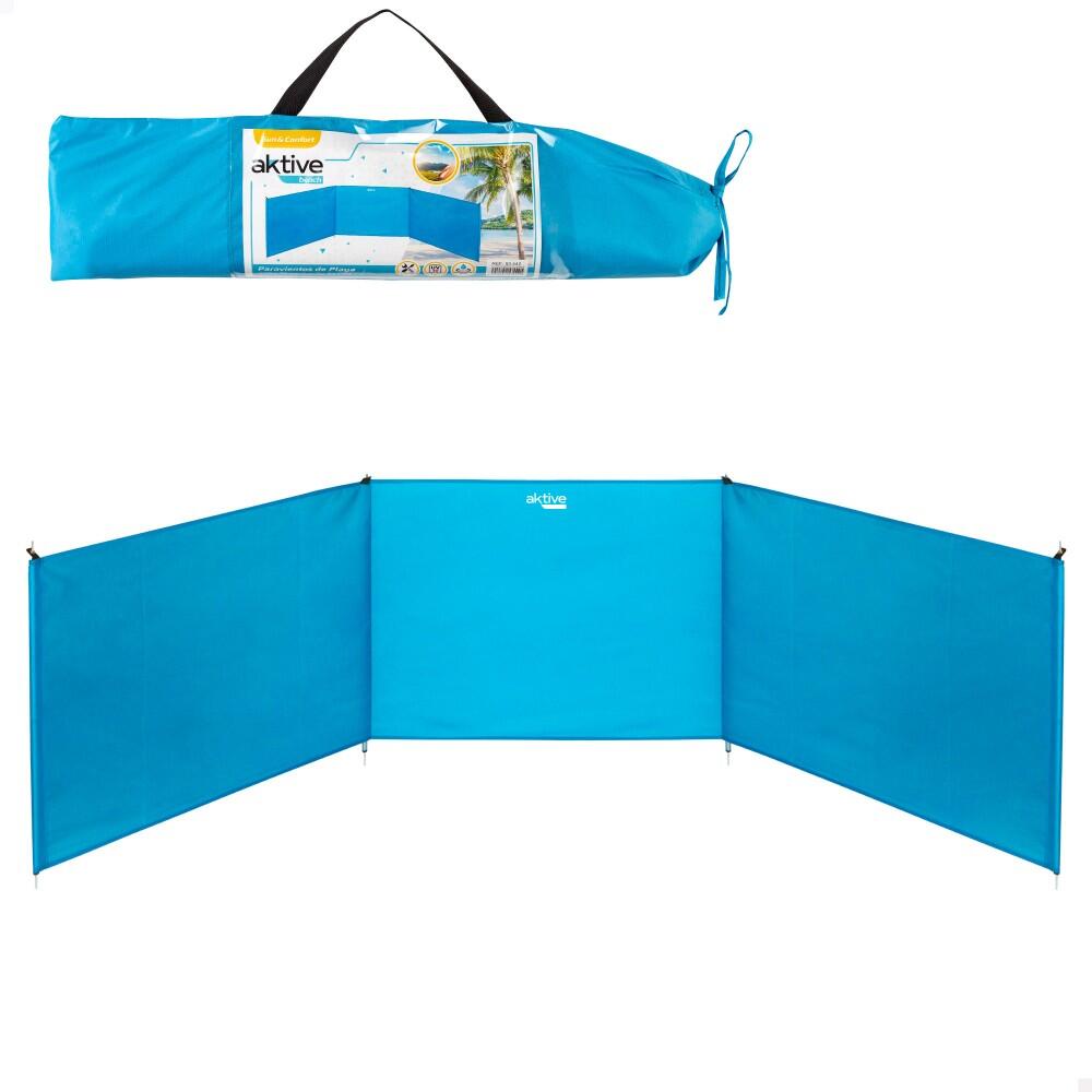 Aktive - Aktive Paravents Plage Pliable, Aluminium, 200x75 Cm, Pour 2 Personnes, Bleu - Abris Anti Uv - Bleu - Taille Unique - Decathlon