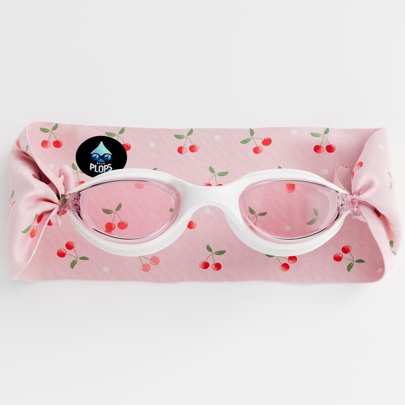 Waterplops - Lunettes Enfant Natation – Bandeau Tout Doux Cerises Rose - Lunettes De Natation - Blanc|rose - 38 S - Decathlon