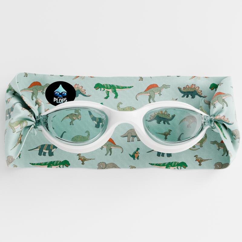 Waterplops - Lunettes Enfant Natation – Bandeau Tout Doux Dinosaurs - Lunettes De Natation - Blanc|vert - Decathlon